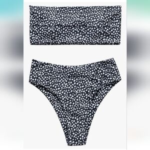 Amazon Black and White Leopard Print Bikini